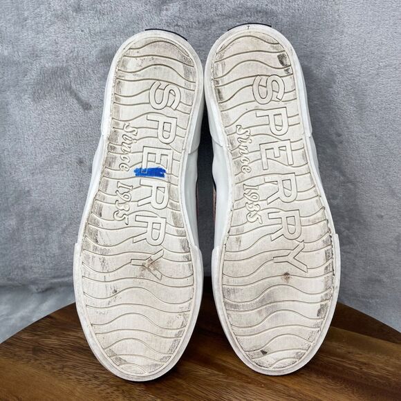 Sperry Sneakers Womens 8 Pink Pier Side Perforated Leather Slip On Boat Shoes - Picture 11 of 16